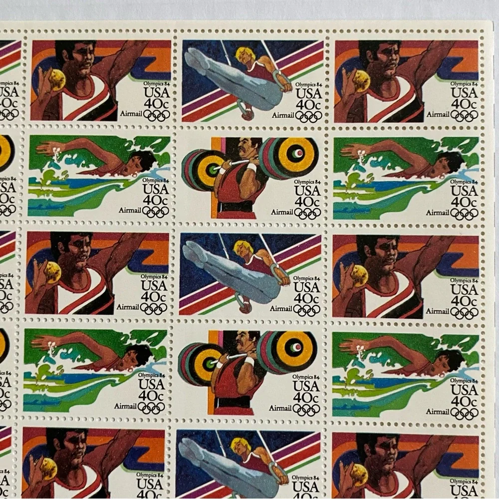 1983 40 cent 1984 Olympics Airmail Full Sheet of 50 Scott #C105-C108 Mint NH